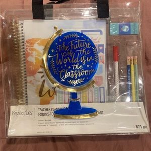 Teacher planner tote bag and essentials